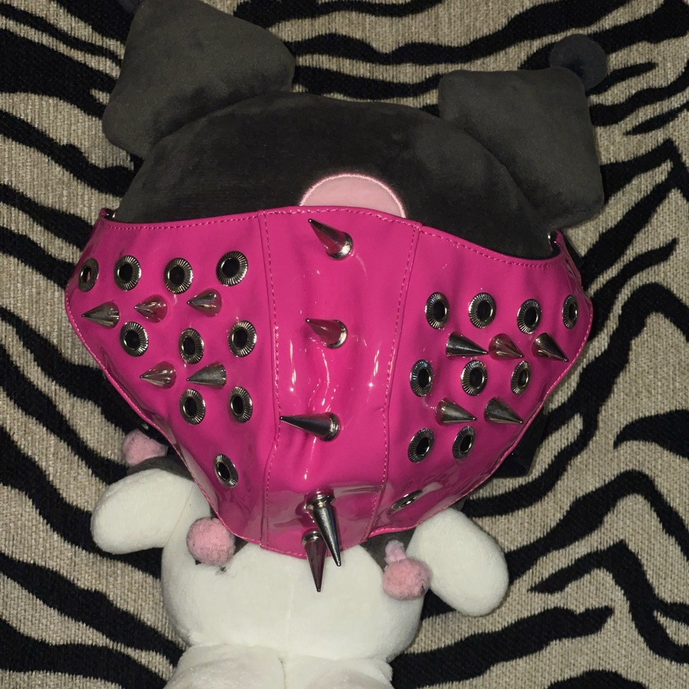Pink spiked mask